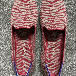 Rothy's Red Zebra Loafers Bold Pattern 6.5